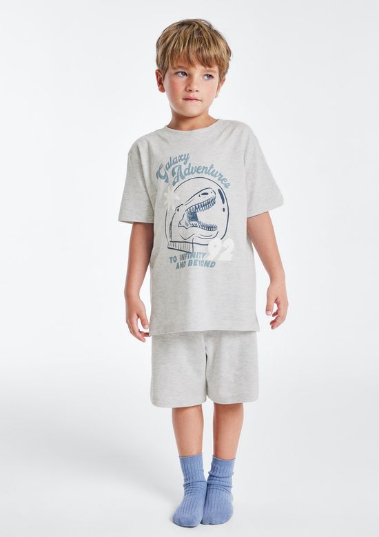Foto do produto: Pijama Infantil Menino Curto Com Estampa - Cinza