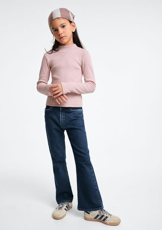 Foto do produto: Blusa Básica Infantil Menina Manga Longa Com Gola Alta - Rosa