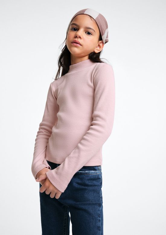Foto do produto: Blusa Básica Infantil Menina Manga Longa Com Gola Alta - Rosa