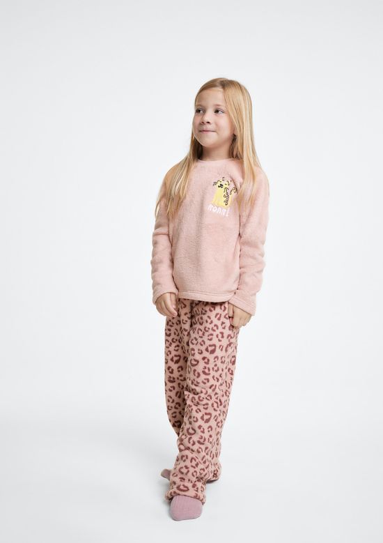 Foto do produto: Pijama Infantil Menina Longo Estampado Em Fleece - Rosa