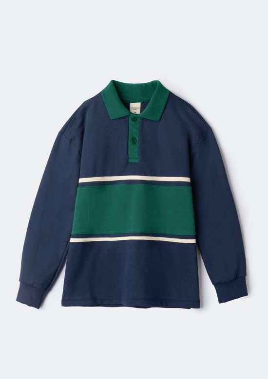 Foto do produto: Camisa Polo Infantil Menino Manga Longa Listrada - Azul