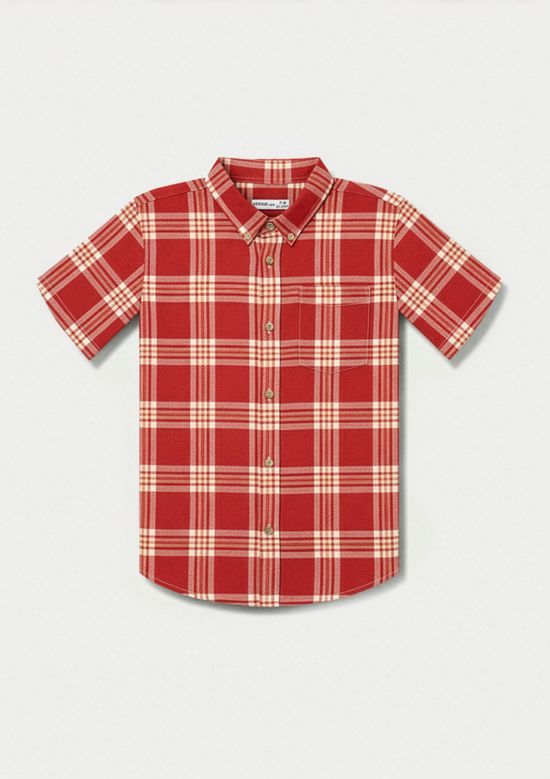 Foto do produto: Camisa Infantil Menino Tricoline Xadrez - Vermelho