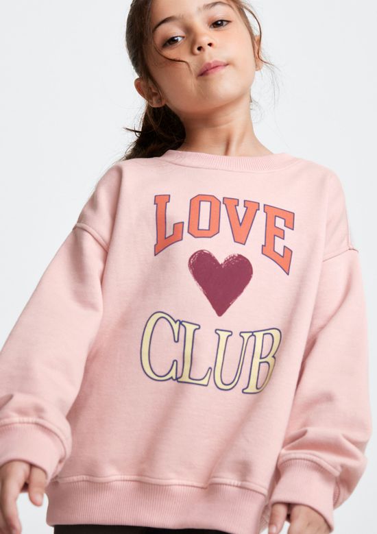 Foto do produto: Blusão De Moletom Infantil Menina Oversized Com Estampa - Rosa