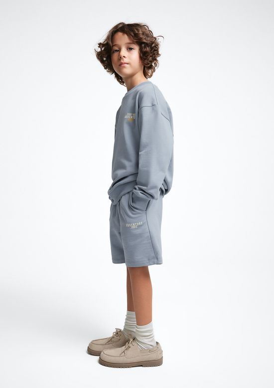 Foto do produto: Bermuda Infantil Menino Em Moletom - Azul