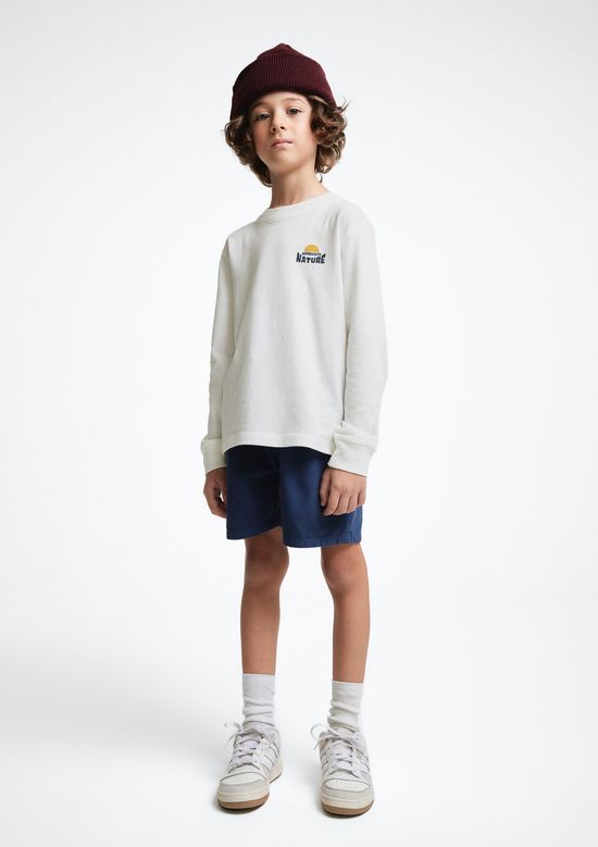 Foto do produto: Camiseta Infantil Menino Manga Longa Com Estampa - Off white
