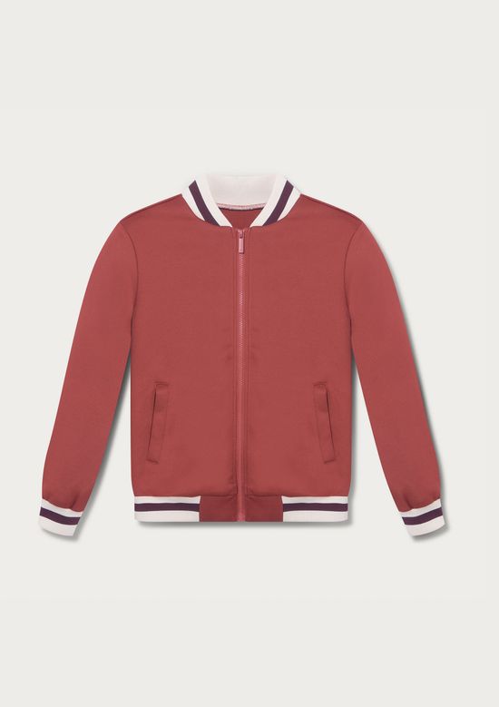 Foto do produto: Jaqueta Infantil Bomber Com Detalhes Em Retilínea - Vermelho