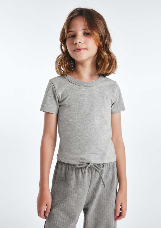Foto do produto: Blusa Infantil Menina Baby Tee - Cinza