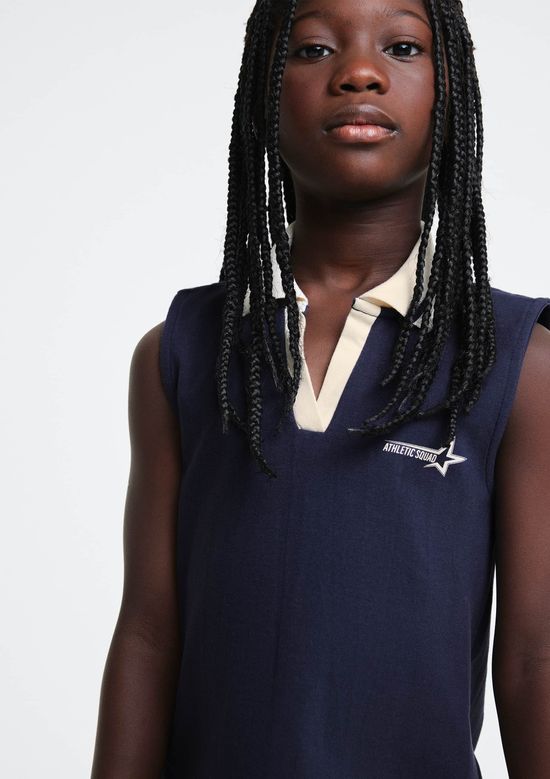 Foto do produto: Polo Infantil Menina Regata Com Estampa - Azul
