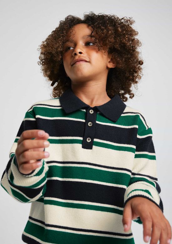 Foto do produto: Polo Infantil Menino Manga Longa Em Tricô - Verde