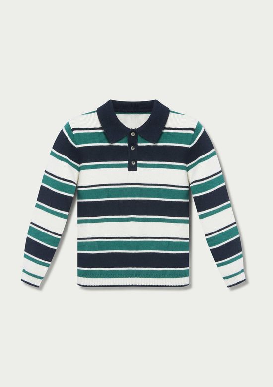 Foto do produto: Polo Infantil Menino Manga Longa Em Tricô - Verde