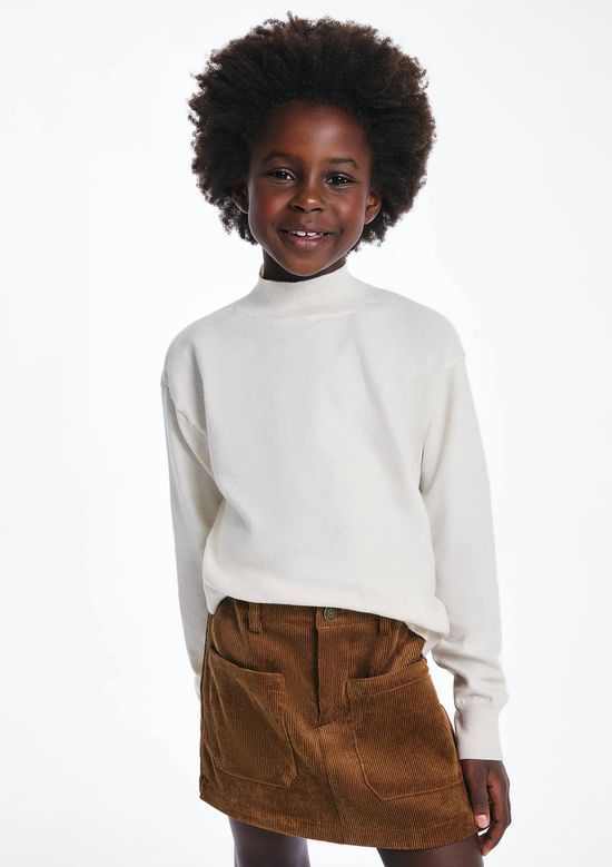 Foto do produto: Blusa Infantil Menina Tricô Gola Alta - Off white