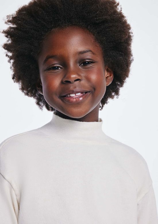 Foto do produto: Blusa Infantil Menina Tricô Gola Alta - Off white