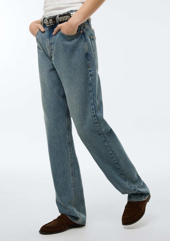 Foto do produto: Calça Jeans Feminina Reta Cintura Média - Azul