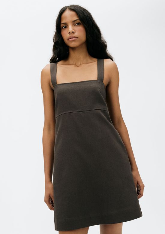 Foto do produto: Vestido Curto Decote Quadrado - Marrom