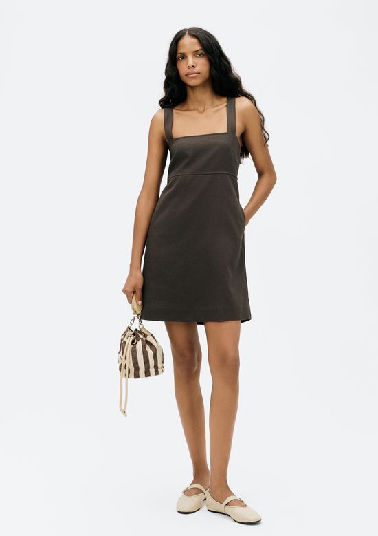 Foto do produto: Vestido Curto Decote Quadrado - Marrom