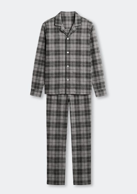 Foto do produto: Pijama Longo Masculino Em Flanela Xadrez - Cinza