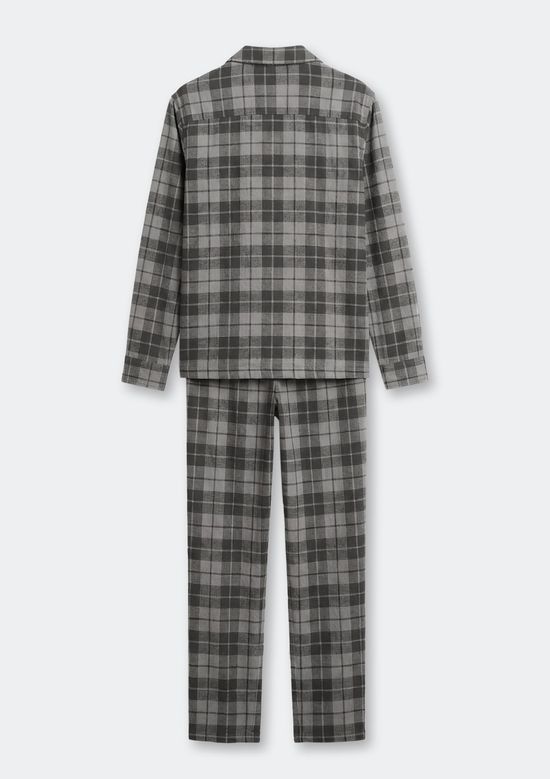 Foto do produto: Pijama Longo Masculino Em Flanela Xadrez - Cinza