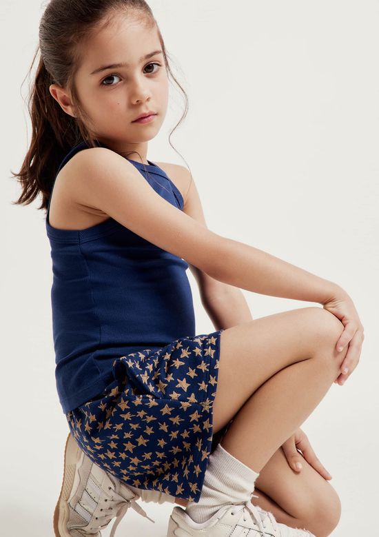 Foto do produto: Shorts Infantil Menina Cós Elástico Estampado - Azul