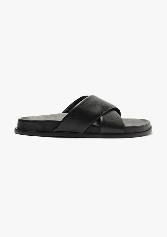 Foto do produto: Sandália Papete Feminina Salto Rasteiro - Preto