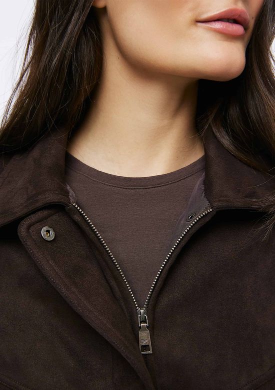 Foto do produto: Jaqueta Feminina Bomber Em Suede - Marrom