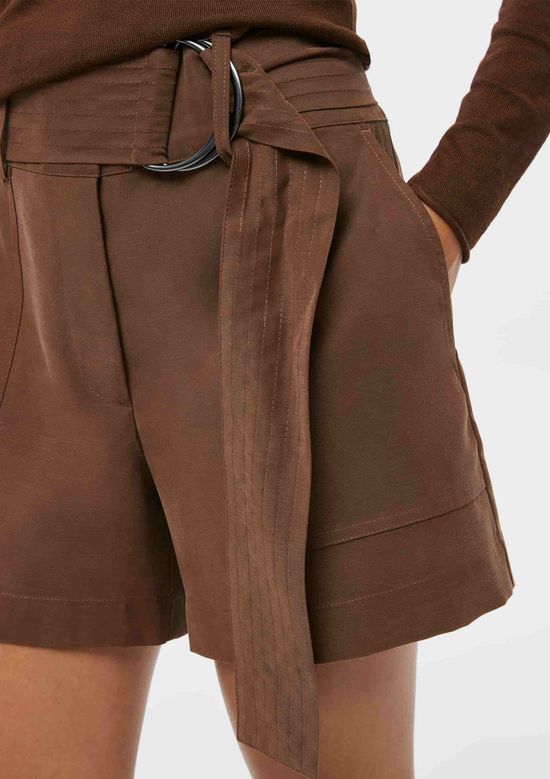 Foto do produto: Shorts Feminino Com Cinto Peach Touch - Marrom