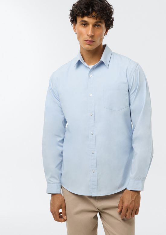 Foto do produto: Camisa Masculina Em Tricoline - Azul