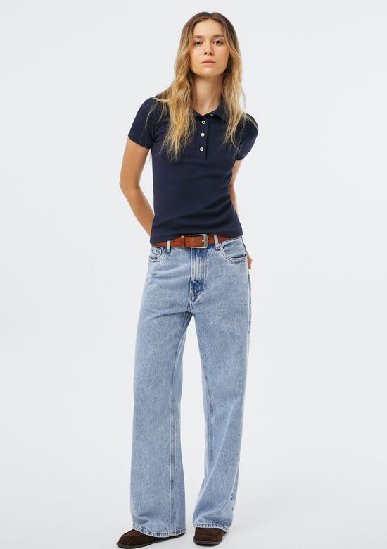 Foto do produto: Polo Feminina Em Ribana Ultra Soft - Azul