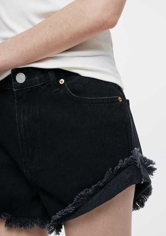 Foto do produto: Shorts Jeans Feminino Reto - Preto