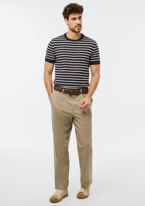 Foto do produto: Camiseta Masculina Tricô Fio Tinto Listrado - Azul