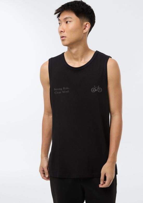 Foto do produto: Regata Básica Masculina Regular Com Estampa - Preto