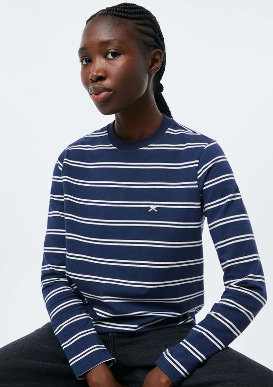 Foto do produto: Blusa Feminina Manga Longa Listrada - Azul