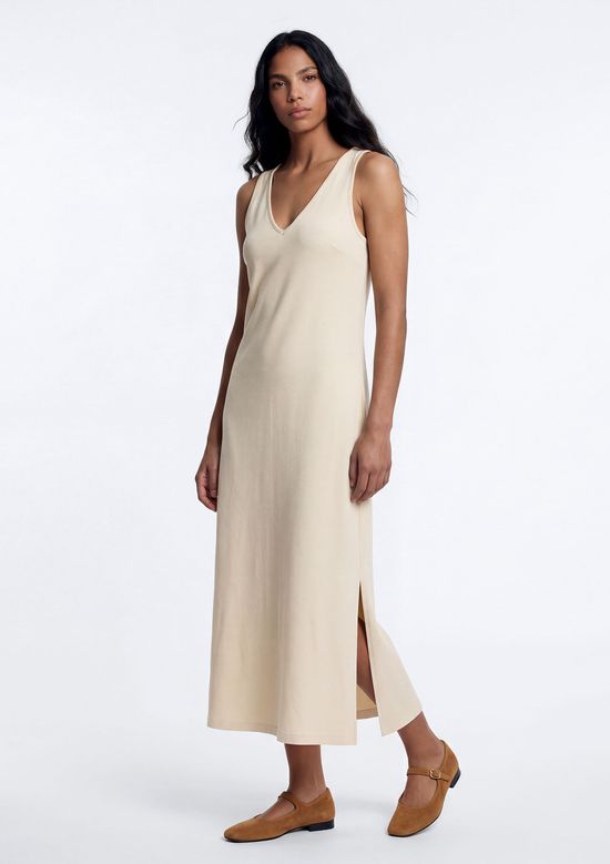 Foto do produto: Vestido Midi Evasê Com Elastano - Creme