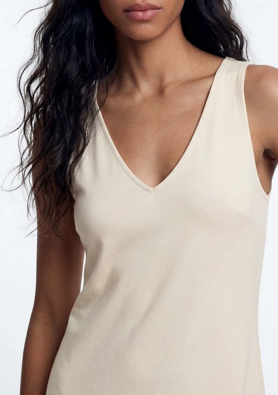 Foto do produto: Vestido Midi Evasê Com Elastano - Creme
