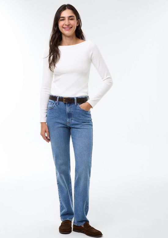 Foto do produto: Calça Jeans Feminina Slim Cintura Média - Azul