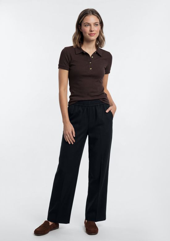Foto do produto: Calça Feminina Reta Em Viscose Creponada - Preto