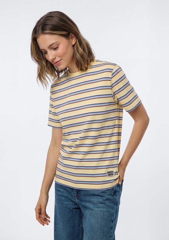 Foto do produto: Camiseta Feminina Box Listrada - Creme