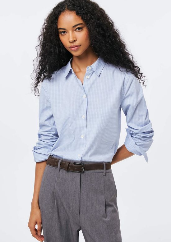 Foto do produto: Camisa Feminina Manga Longa Fio Tinto - Azul