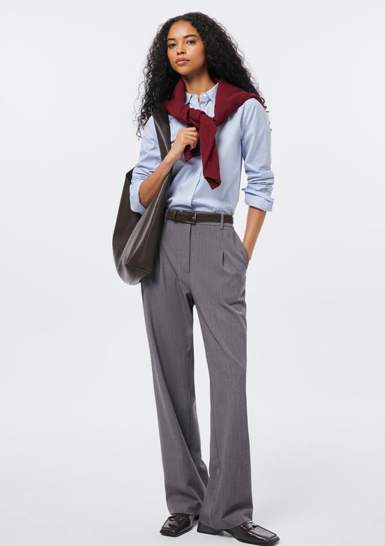 Foto do produto: Camisa Feminina Manga Longa Fio Tinto - Azul