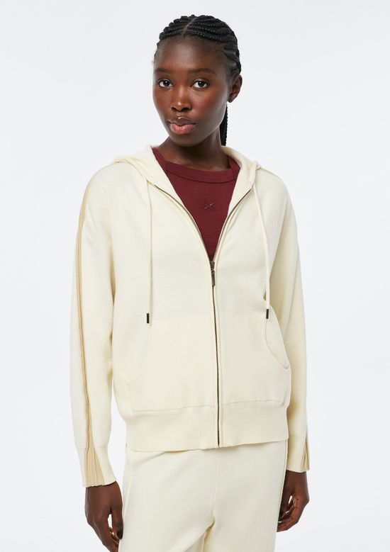 Foto do produto: Jaqueta feminina em Tricô com Capuz - Off white