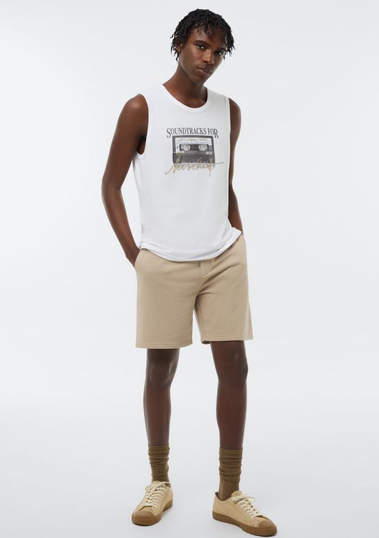 Foto do produto: Regata Básica Masculina Regular Com Estampa - Branco