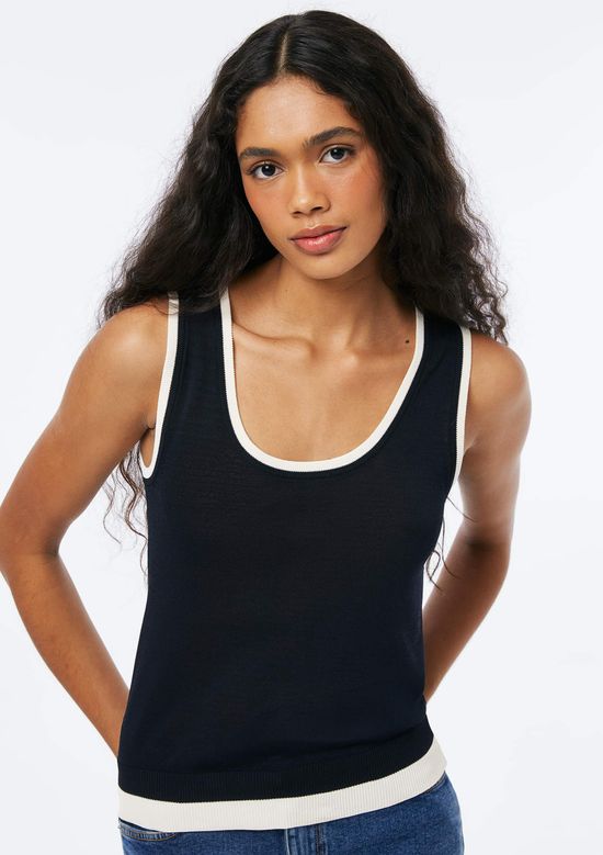 Foto do produto: Regata Feminina Decote U Slim - Preto