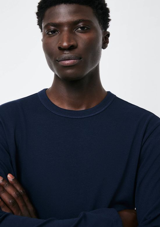 Foto do produto: Camiseta Masculina Manga Longa Em Algodão Peruano - Azul