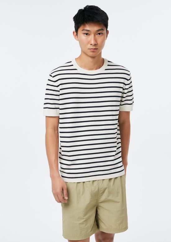 Foto do produto: Camiseta Masculina Tricô Fio Tinto Listrado - Preto