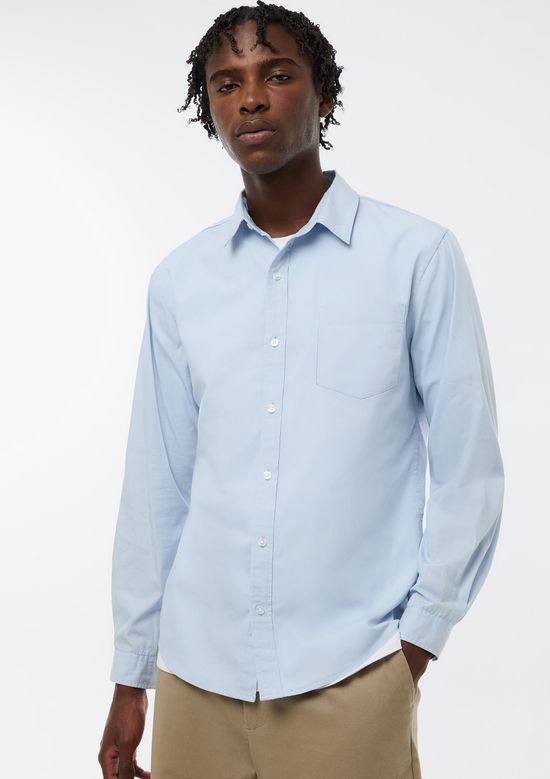 Foto do produto: Camisa Masculina Em Tricoline - Azul