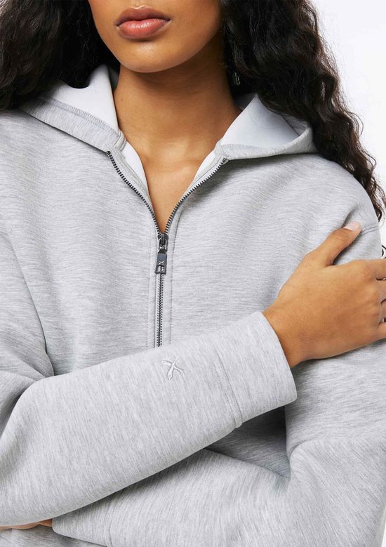 Foto do produto: Jaqueta Feminina Em Moletom Com Capuz - Cinza