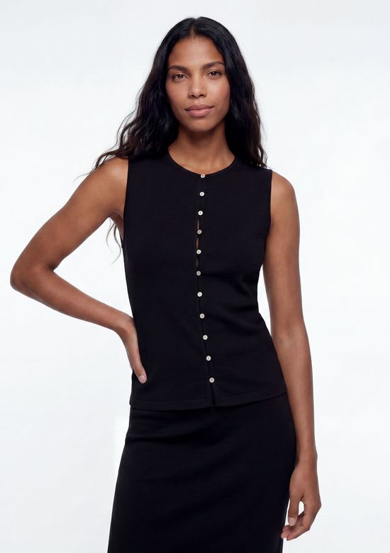 Foto do produto: Regata Feminina Alças Médias Com Elastano - Preto