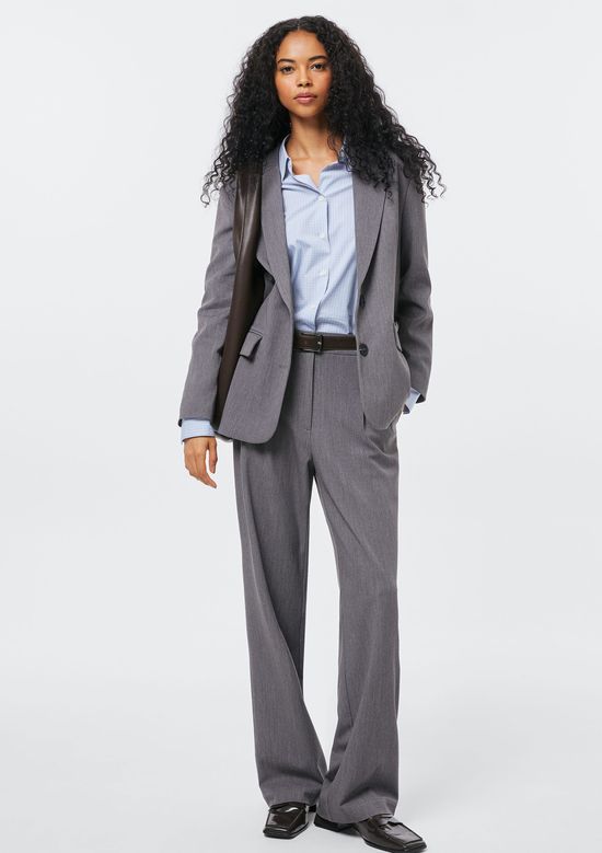 Foto do produto: Calça Feminina Alfaiataria Reta - Cinza