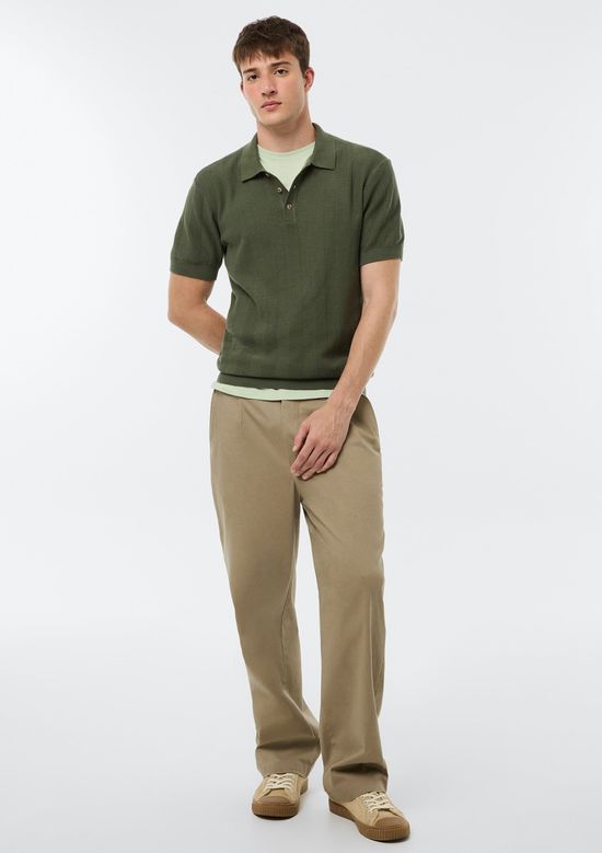 Foto do produto: Polo Masculina em Tricô Texturizado - Verde