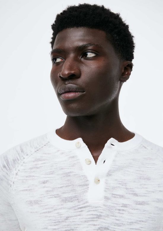 Foto do produto: Camisa Masculina Henley Em Tricô - Off white