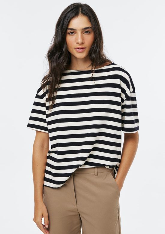 Foto do produto: Blusa Feminina Em Malha Listrada - Preto